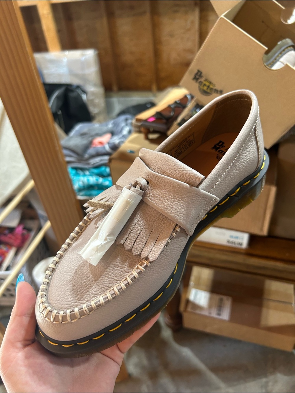 Dr. Martens Women's Taupe Tassel Kiltie Loafer